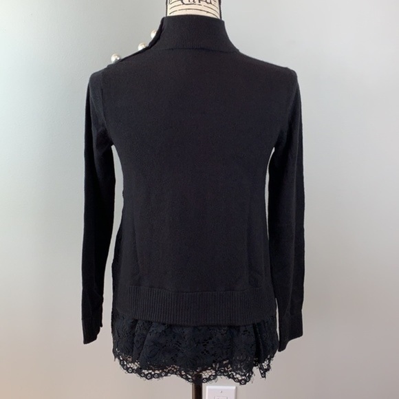 Broome Street Kate Spade Pearl Turtleneck Sweater With Lace Panel Hemline NWOT - Picture 5 of 10